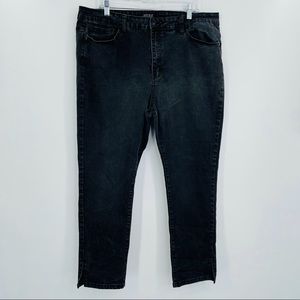 Judy Blue crop straight fit jeans black wash women's size 3XL